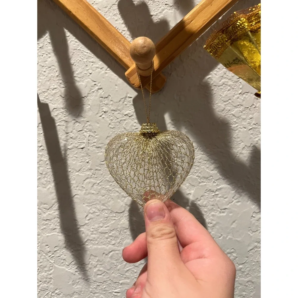 Mixed Lot of Vintage Gold & Silver Ornaments - Angel, Fans, Tassels & Heart